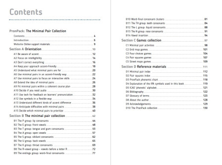 Contents pages of the Minimal Pair Collection